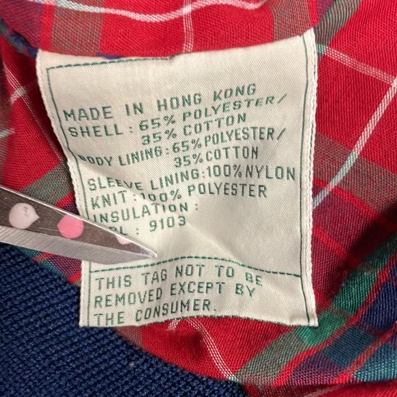 Vintage 70s 80s American Eagle Outfitters Blue Plaid Bomber Jacket Size Large - Picture 5 of 8